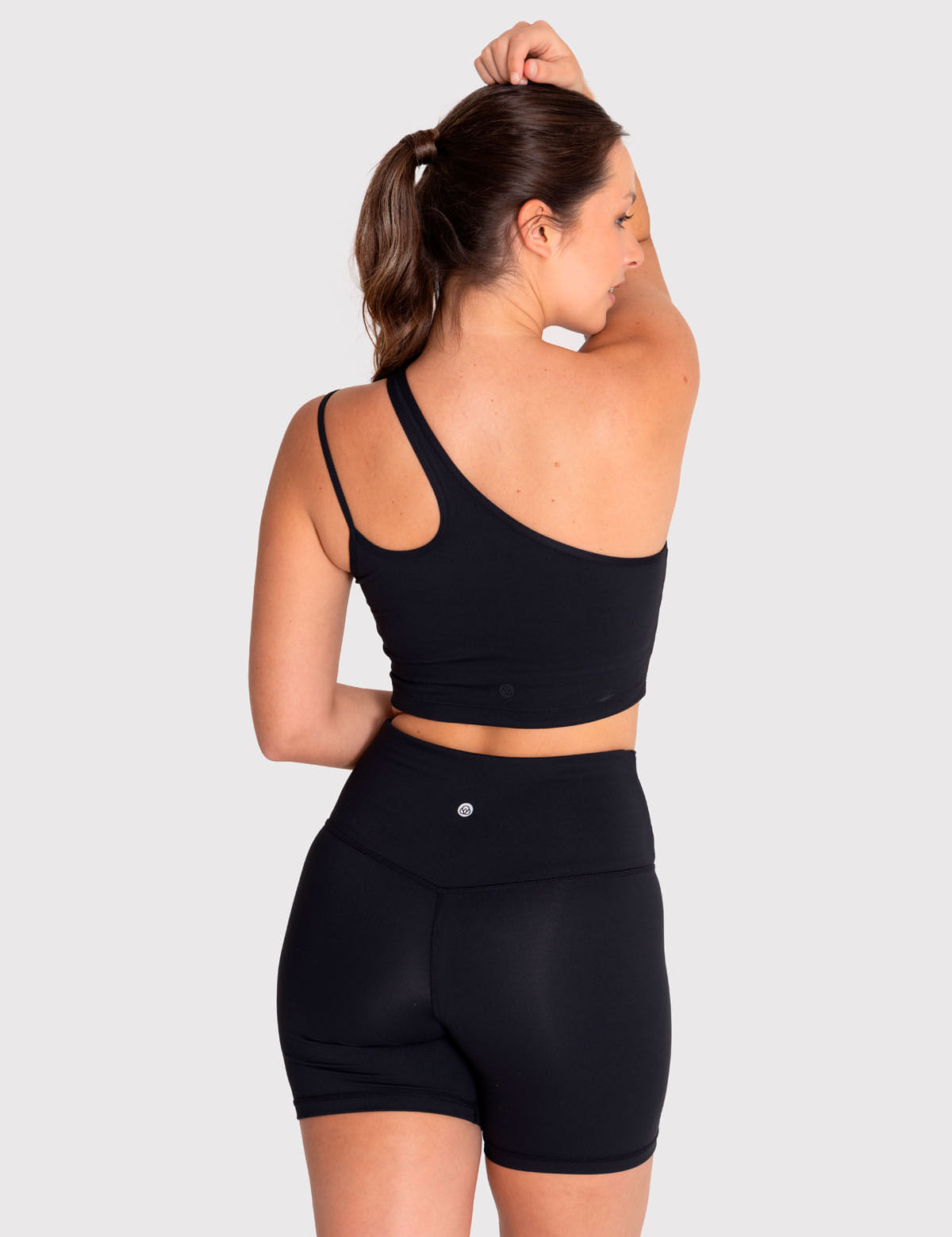 Bra Para Mujer Deportivo One Shoulder Crop Negro Bsoul