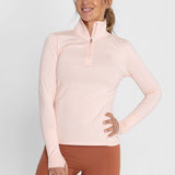 Polo Manga Larga Para Mujer  Half Zip Rosado Bsoul