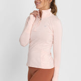 Polo Manga Larga Para Mujer  Half Zip Rosado Bsoul