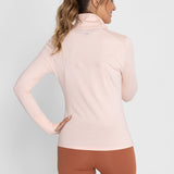 Polo Manga Larga Para Mujer  Half Zip Rosado Bsoul