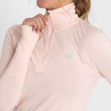 Polo Manga Larga Para Mujer  Half Zip Rosado Bsoul