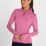 Polo Manga Larga Para Mujer  Half Zip Rosado Bsoul