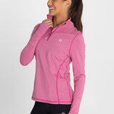 Polo Manga Larga Para Mujer  Half Zip Rosado Bsoul