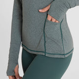 Polo Manga Larga Para Mujer  Half Zip Gris Bsoul