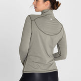 Polo Manga Larga Para Mujer  Half Zip Verde Bsoul