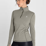 Polo Manga Larga Para Mujer  Half Zip Verde Bsoul