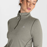 Polo Manga Larga Para Mujer  Half Zip Verde Bsoul