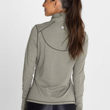 Polo Manga Larga Para Mujer  Half Zip Verde Bsoul