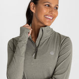 Polo Manga Larga Para Mujer  Half Zip Verde Bsoul
