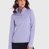 Polo Manga Larga Para Mujer Half Zip Morado Bsoul