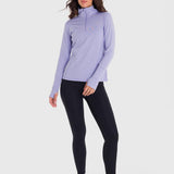 Polo Manga Larga Para Mujer Half Zip Morado Bsoul