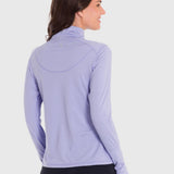 Polo Manga Larga Para Mujer Half Zip Morado Bsoul