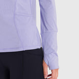 Polo Manga Larga Para Mujer Half Zip Morado Bsoul