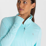 Polo Manga Larga Para Mujer  Half Zip Celeste Bsoul