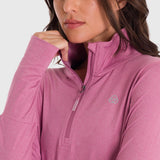 Polo Manga Larga Para Mujer Half Zip Rosado Bsoul