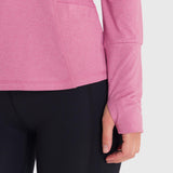 Polo Manga Larga Para Mujer Half Zip Rosado Bsoul