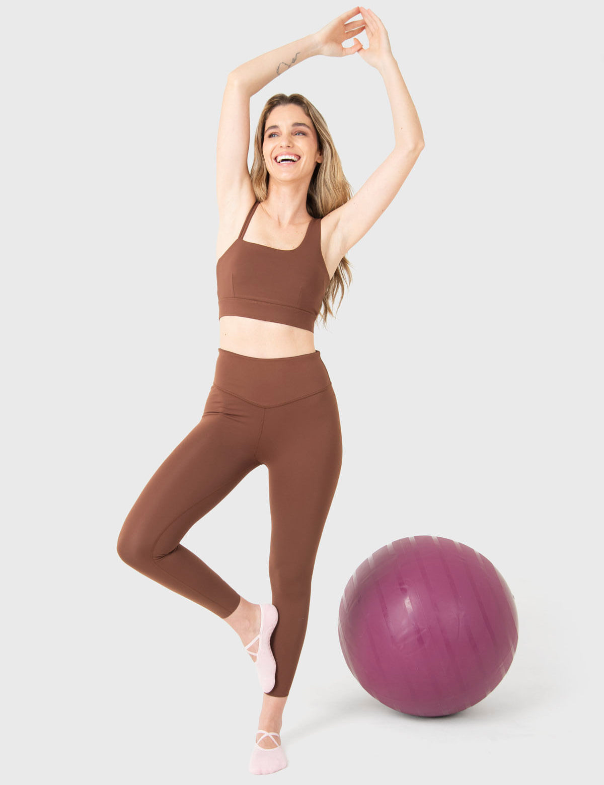 Legging Para Mujer Ankle Emma Marrón Bsoul